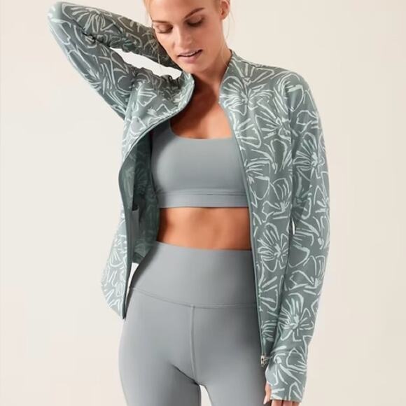Athleta Floral Sketch Salutation Jacket XS UPF 50+ - Picture 1 of 6
